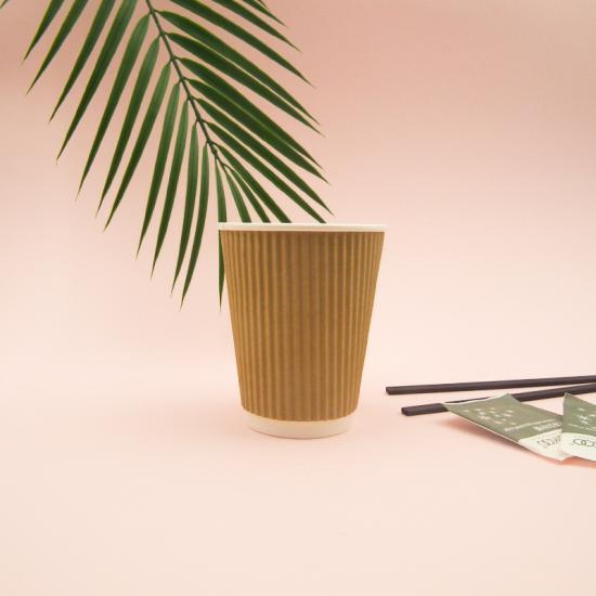 PE Coated 8oz Ripple Wall Paper Cup